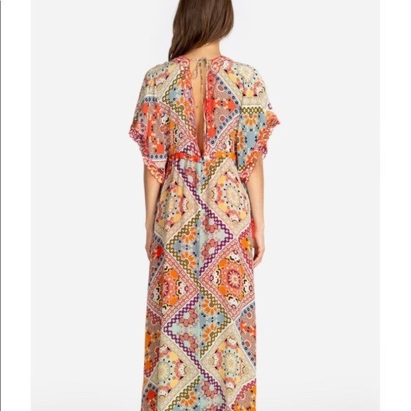 Johnny Was Jade $470 Thalia Silk Beach Maxi Dress, Small embroidered floral - Picture 2 of 12